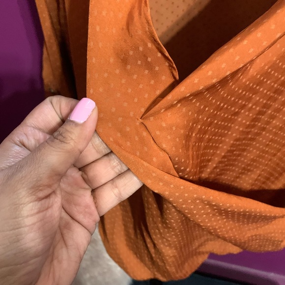 Orange-rust blouse polka dot - Picture 7 of 7